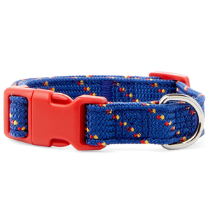 Youly Collar Azul Nylon Palmeado Diseño Puntos con Broche Rojo para Perro, Chico Youly Collar Azul Nylon Palmeado Diseño Puntos con Broche Rojo para Perro, Chico