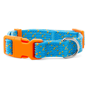 Youly Collar Turquesa Nylon Palmeado Diseño Puntos con Broche Naranja para Perro, Chico Youly Collar Turquesa Nylon Palmeado Diseño Puntos con Broche Naranja para Perro, Chico