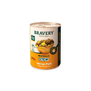 Bravery Alimento Húmedo Natural para Perro Adulto Receta Estofado de Albóndigas de Cerdo Ibérico, 415 g Bravery Alimento Húmedo Natural para Perro Adulto Receta Estofado de Albóndigas de Cerdo Ibérico, 415 g